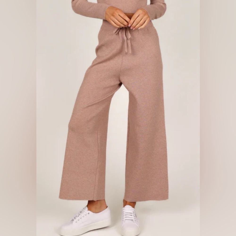 Petal & Pup Jesco Beige Knit Ankle Pants